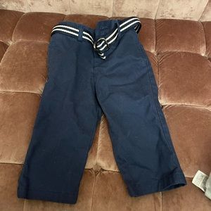 Navy blue baby Polo Ralph Lauren pants with adjustable belt. Gently used 9m.